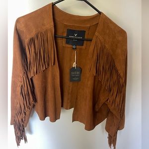 American Eagle Suede Fringe Jacket